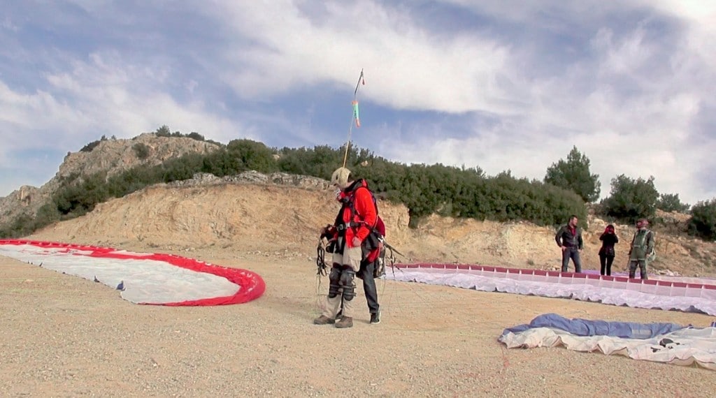 préparation saut en parapente Pamukkale