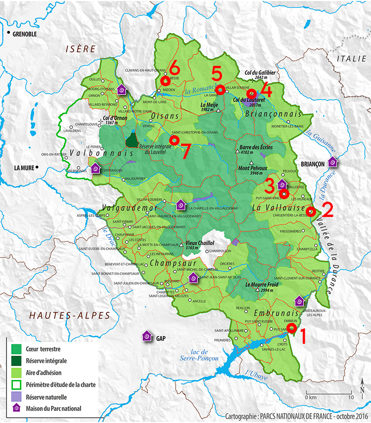carte parc national des écrins